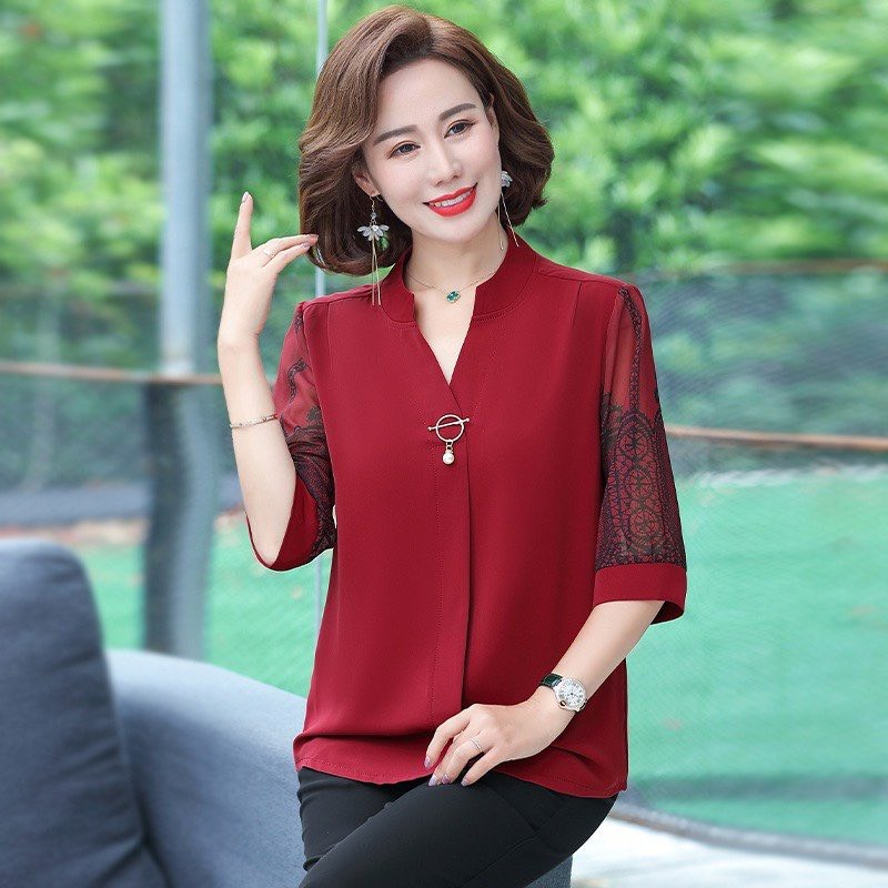 Áo Trung Niên Nữ Cho Mẹ Sang Trọng, Trang Nhã. Mẫu Áo Sơ Mi Cho Mẹ Trung Niên Đi Làm, Đi Tiệc...