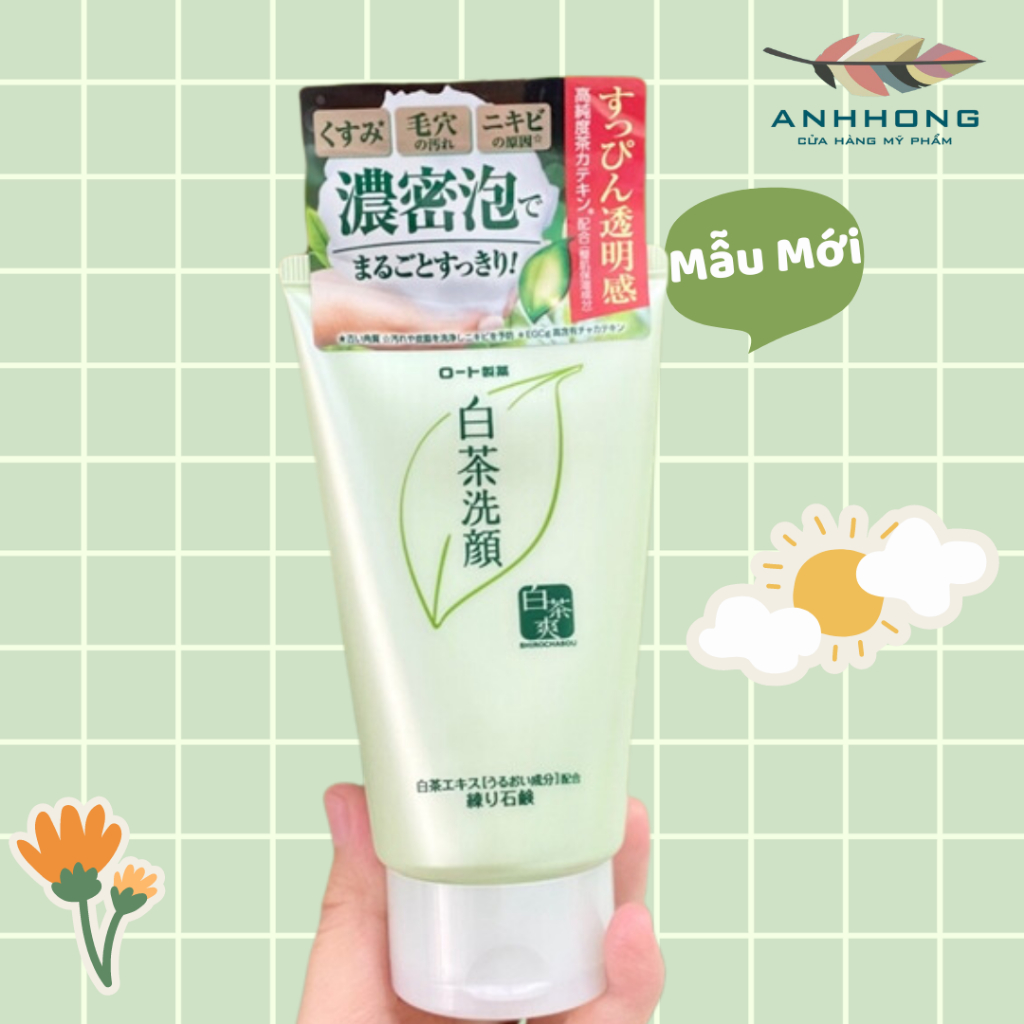 MẪU MỚI - Sữa Rửa Mặt Rohto Shirochasou Green Tea Foam (Trà Xanh Nhật)