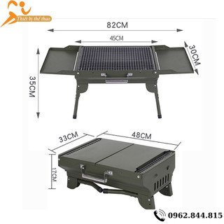 Bếp nướng than hoa không khói du lịch dã ngoại ngoài trời, bếp nướng than bbq, bếp nướng quân đội tặng kèm khay nướng đồ