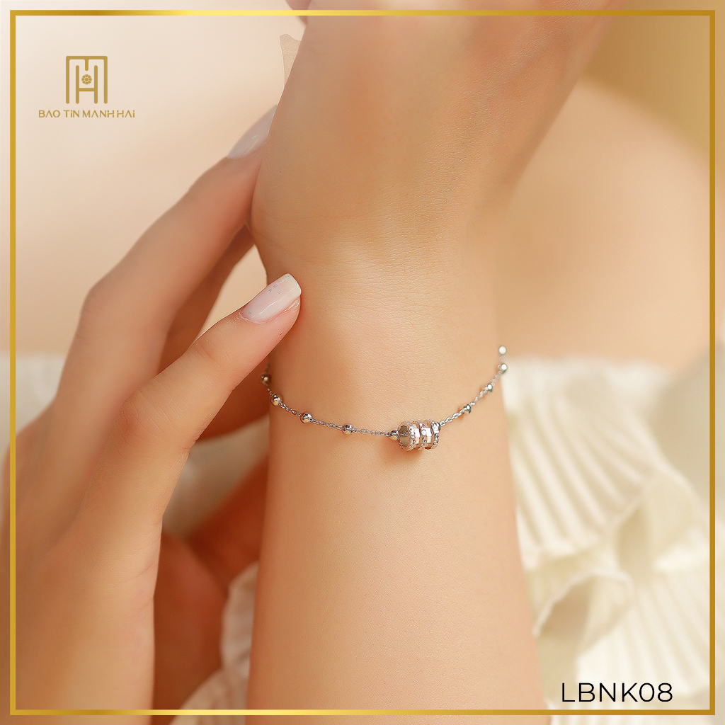 Lắc tay bạc 925 mặt charm lu thống cao cấp LBNK08 Bảo Tín Mạnh Hải