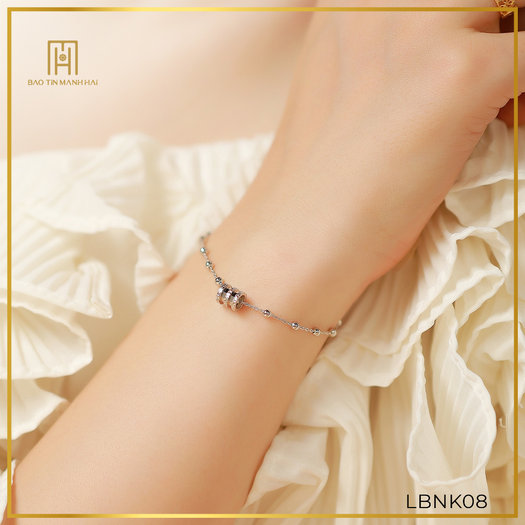 Lắc tay bạc 925 mặt charm lu thống cao cấp LBNK08 Bảo Tín Mạnh Hải