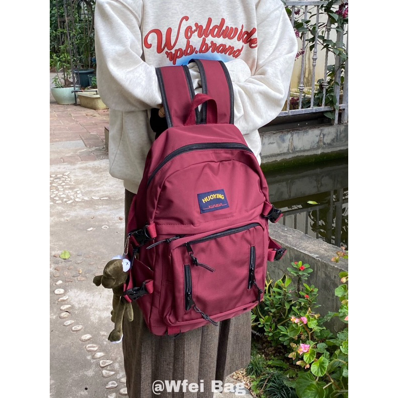 Balo đi học thêu chữ HUOYING không thấm nước