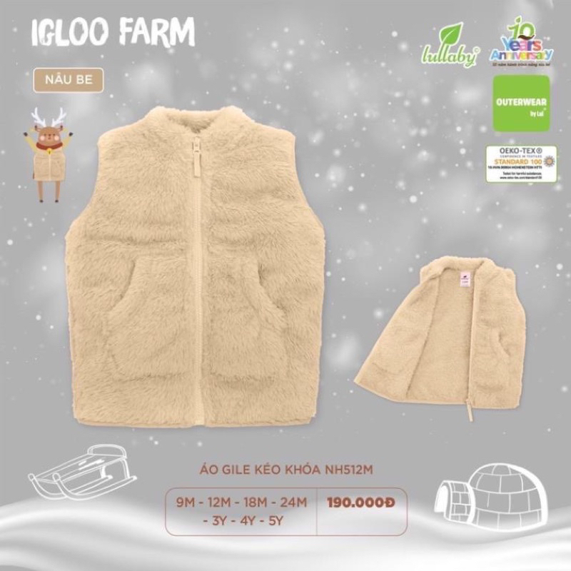 Áo gile kéo khoá lullaby