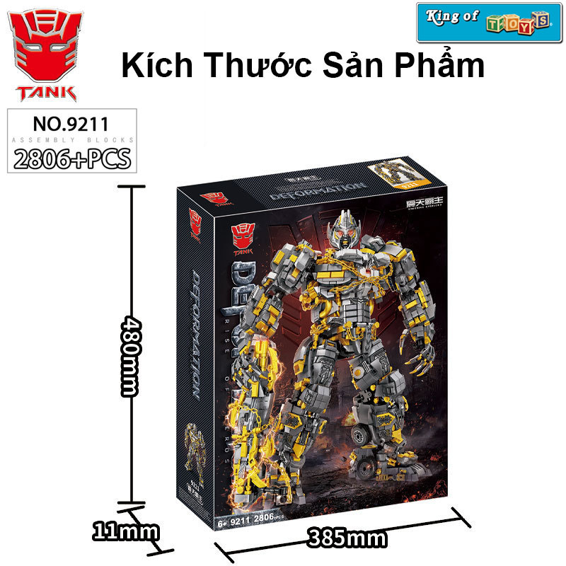 Đồ Chơi Lắp Ráp Mô Hình Robot Optimus Prime,Megatron,BumbleBee Trong Transformers No.9206-9211 Với 2750+ Mảnh Ghép