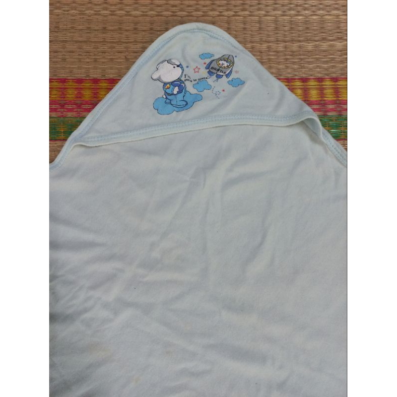 Khăn trùm/ khăn quấn sơ sinh cho bé trai/ bé gái 2hand, si tuyển vải mát, có mũ đội đầu