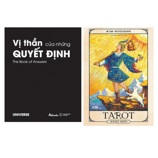 Sách combo 2 cuốn: tarot nhập môn nn + vị thần của những quyết định - the book of answers - bìa đen...