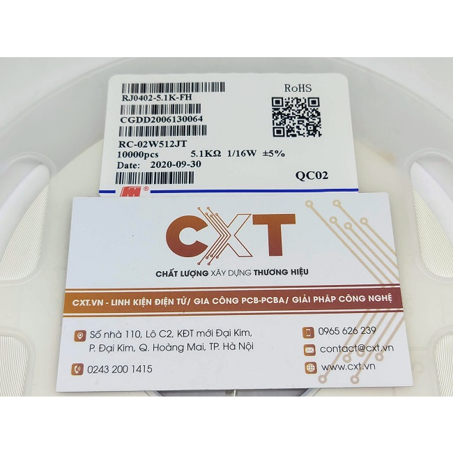 Điện trở 5.1K 0402 (5%) (50c)