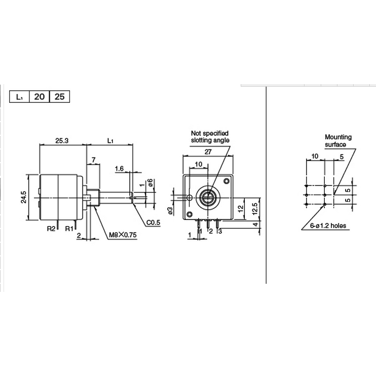 Biến trở volume chiết áp ALPS Japan tặng PCB