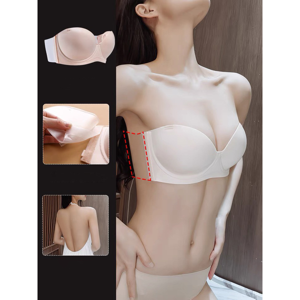 Áo Ngực Quây Có Gọng Kèm Miếng Dán Silicon Tàng Hình Và Dây Trong Nâng Vòng 1 Sexy - MPK031