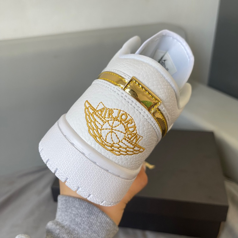 Giày Air Jordan 1 Low White Metallic Gold - Bản Cao Cấp Fullbox