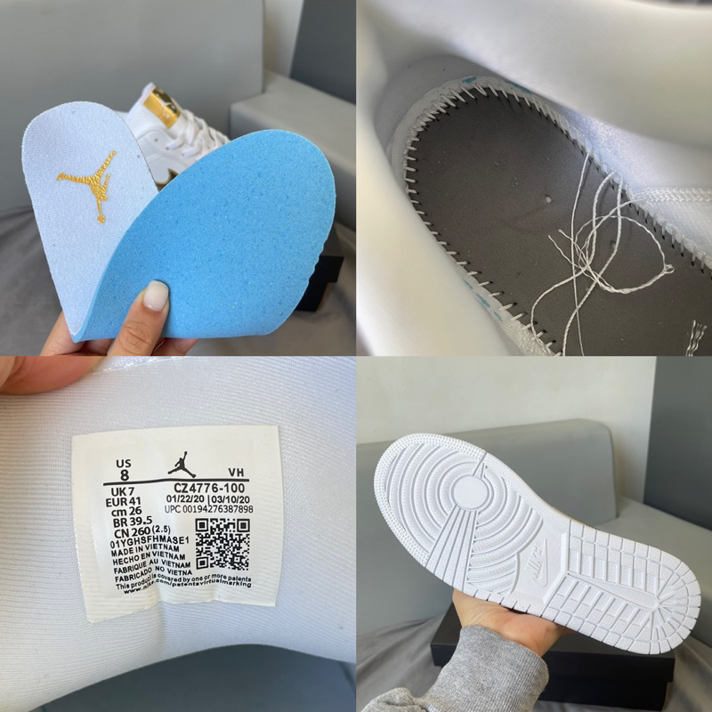 Giày Air Jordan 1 Low White Metallic Gold - Bản Cao Cấp Fullbox