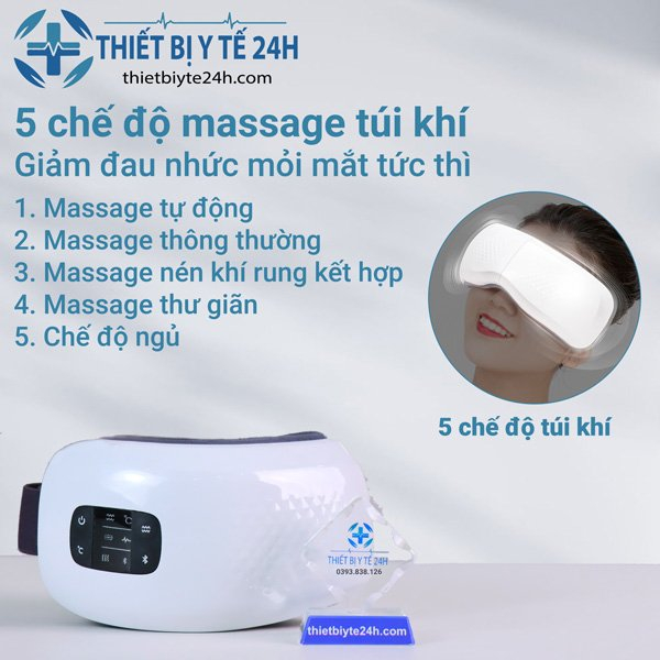 Máy Massage Mắt Máy Mát Xa Mắt Giảm Cuồng Thâm Mắt Giảm Đau Mắt Dùng Pin Cao Cấp HY-01