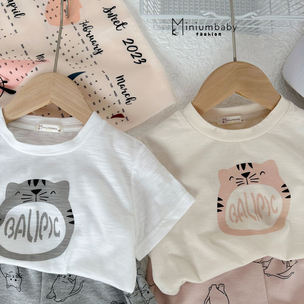 Bộ quần áo cộc tay chất liệu cotton cho bé gái miniumbabyfashion SB1459