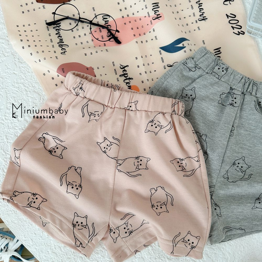 Bộ quần áo cộc tay chất liệu cotton cho bé gái miniumbabyfashion SB1459