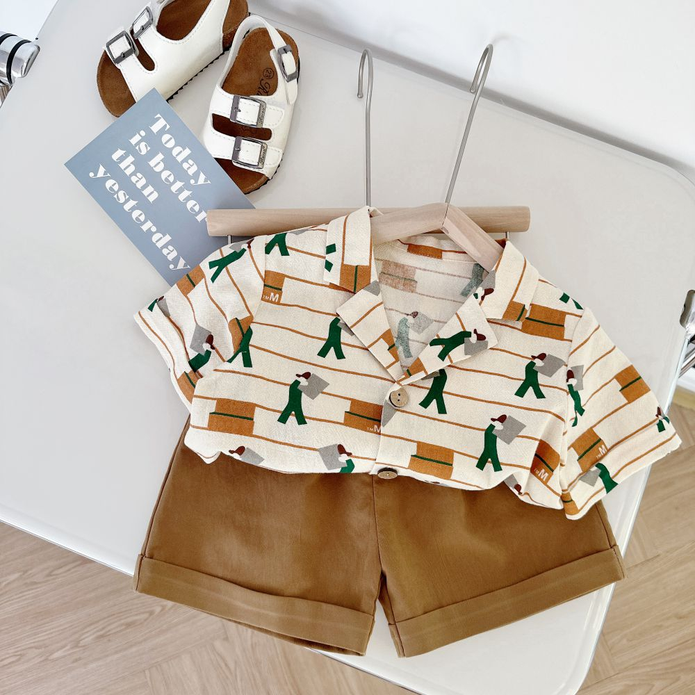 Áo sơ mi sộc tay họa tiết nổi bật, chất liệu 100% cotton thoáng mát cho bé gái, miniumbabyfashion A1628