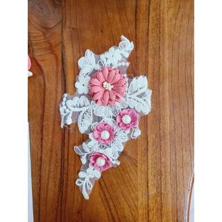 Hoa thêu nổi 3D trang trí may lên áo cao cấp
