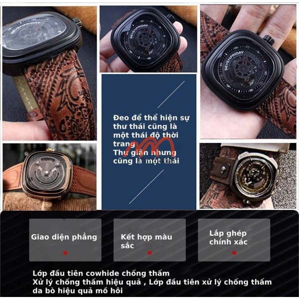 Dây Đeo Da Retro Đồng hồ SevenFriday Q2 Series 28mm