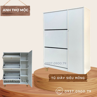 Tủ giày truyền thống cánh mở vân gỗ phối trắng TG11