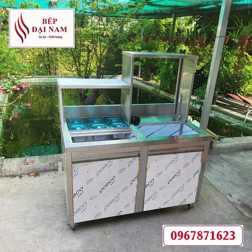 Quầy trà sữa 1m2 bền đẹp, quầy trà sữa inox