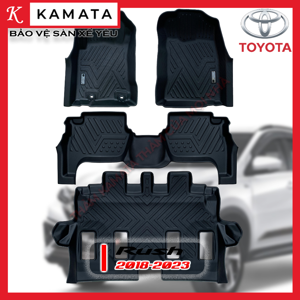 Thảm lót sàn ô tô Toyota Rush 2018 - 2023 khuôn đúc TPV 1 bộ 4 tấm cao cấp