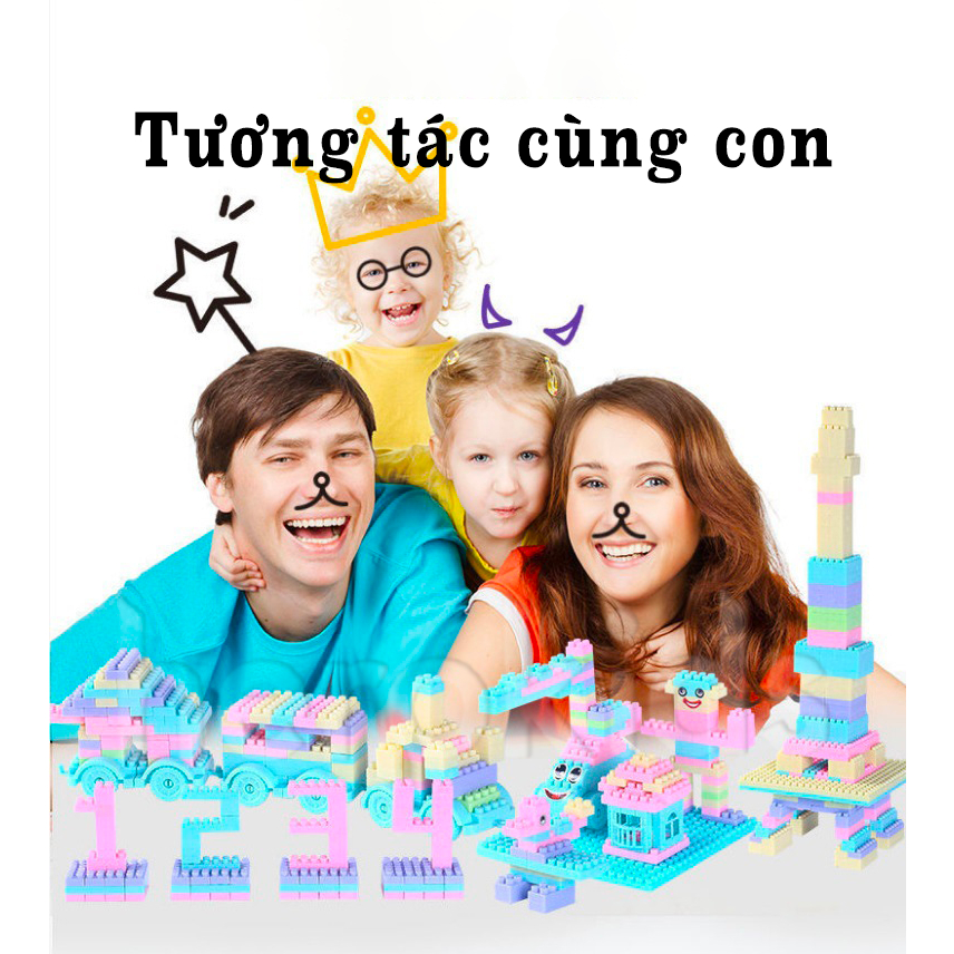 Bộ đồ chơi lắp ráp xếp hình lego 600 chi tiết cho bé thoả sức sáng tạo