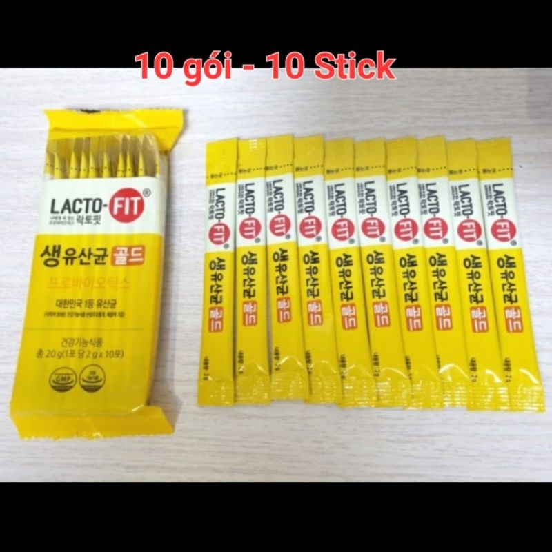 Túi 10 gói MEN VI SINH LACTO-FIT GOLD - Men Tiêu Hóa Hàng Đầu Hàn Quốc