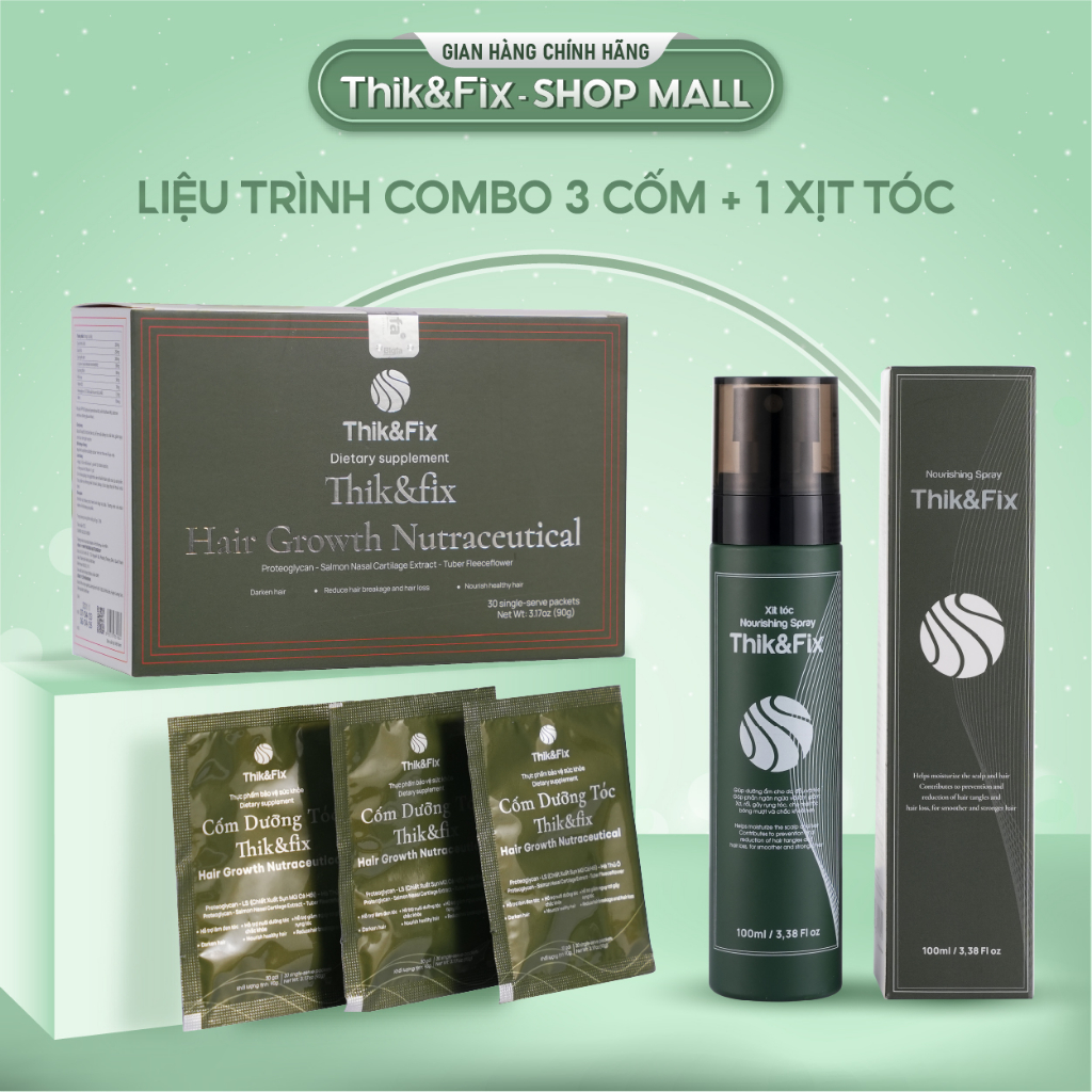 3 Cốm dưỡng tóc THIK&FIX - Hỗ trợ bổ huyết, hỗ trợ làm đen tóc, hỗ trợ nuôi dưỡng tóc chắc khỏe