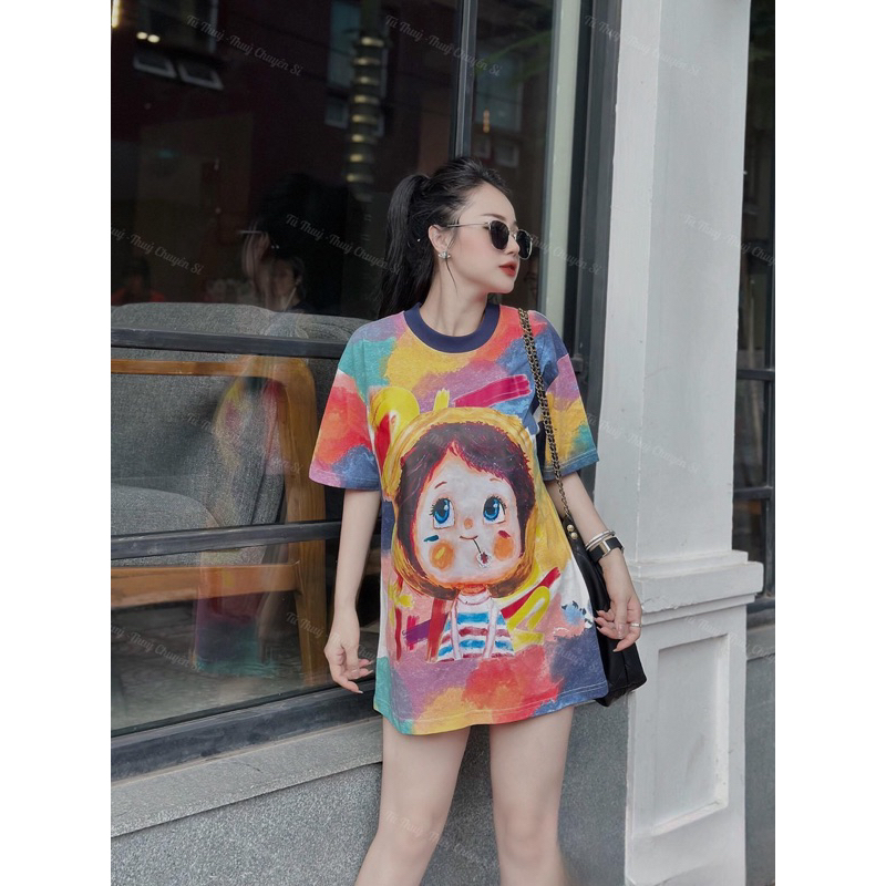 Áo phông loang bé mặt cười Hottrend 50-70kg thun lạnh 3D