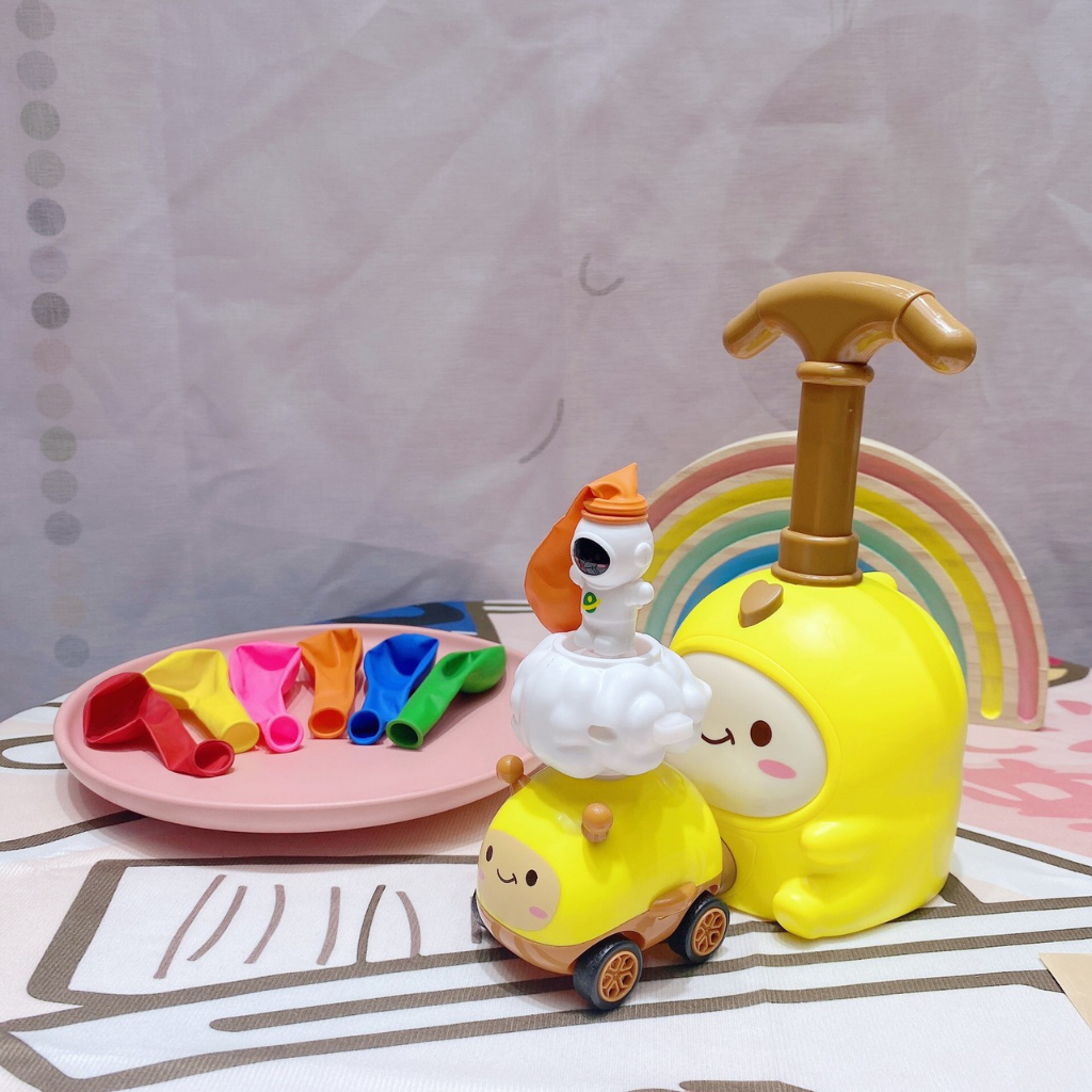 Bơm bóng đua xe ô tô bóng bay phi hành gia siêu cute cho bé