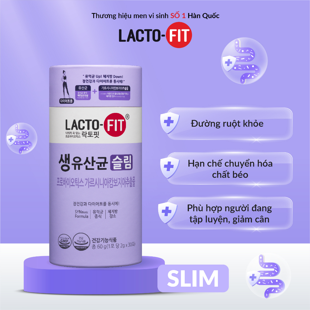 [HSD 18.11.2023] 20 Gói Men Vi Sinh Hàn Quốc LACTO-FIT SLIM Cải Thiện Đường Ruột, Hỗ Trợ Người Ăn Kiêng, Giảm Cân