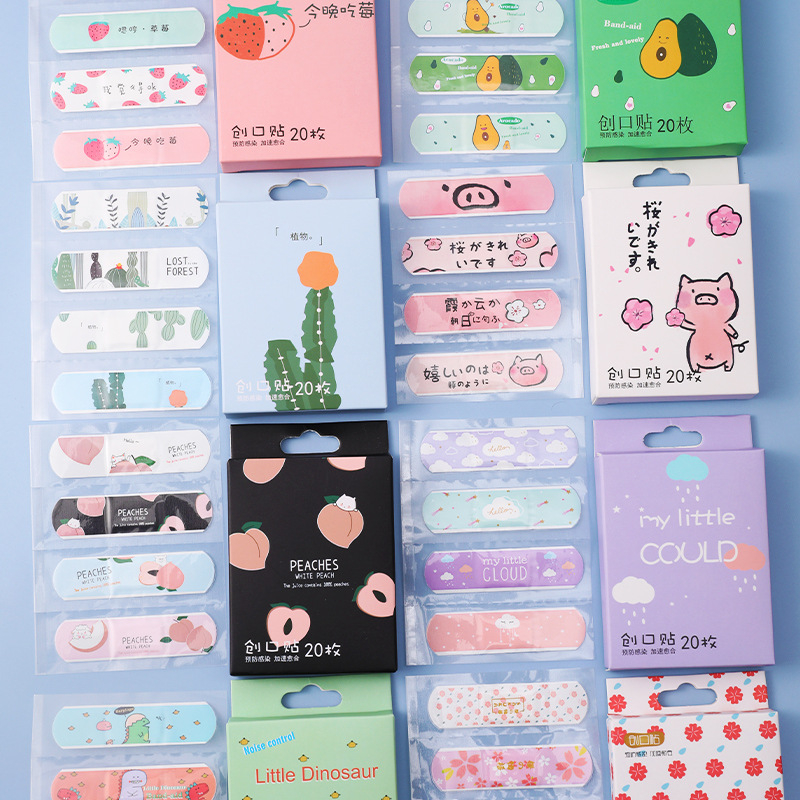 Hộp 20 miếng băng cá nhân trẻ em họa tiết cute, set 20 băng keo cá nhân sơ cứu vết thương chống thấm nước cho bé