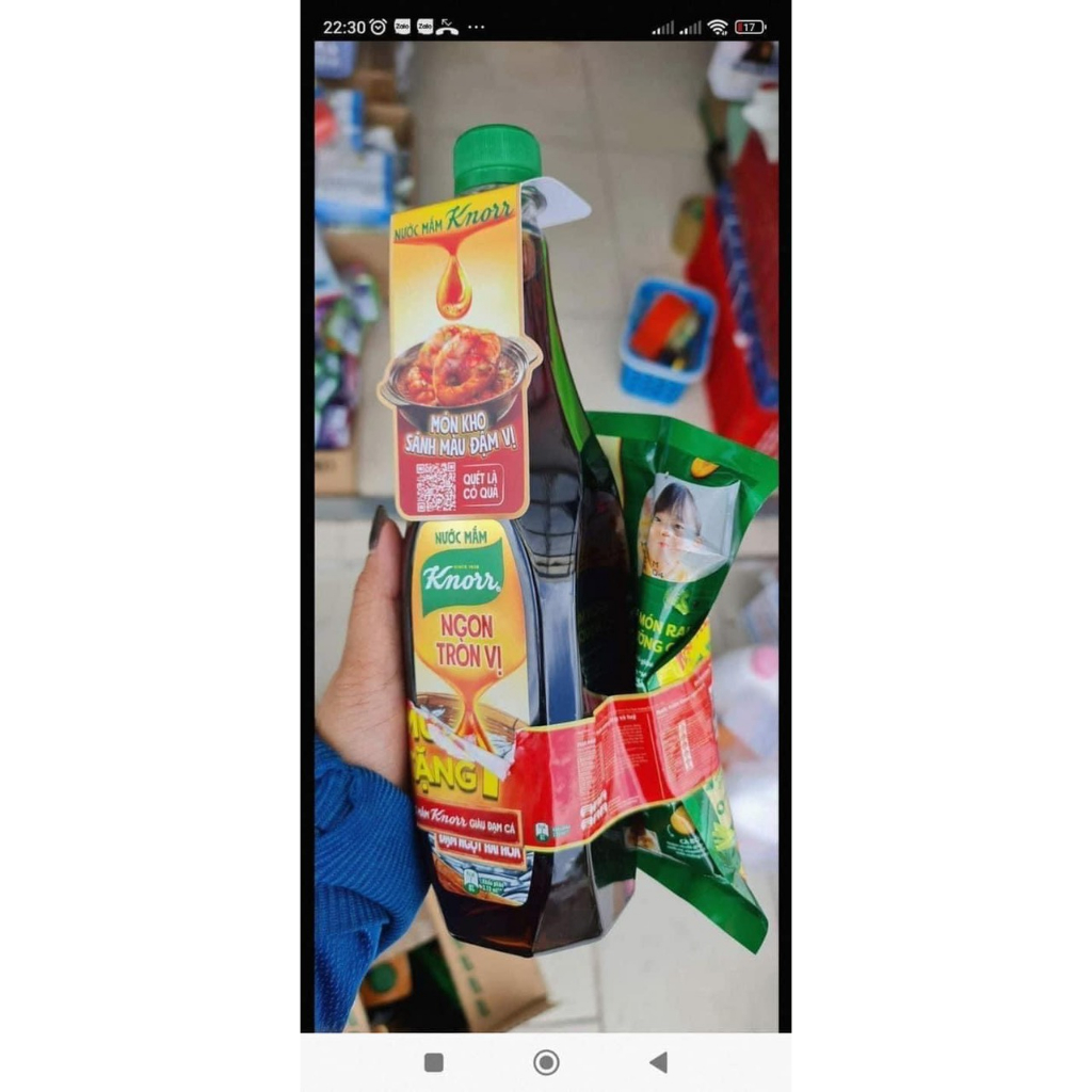 Nước mắm Knorr tròn vị 750ml tặng 1 bịch hạt nêm 150g