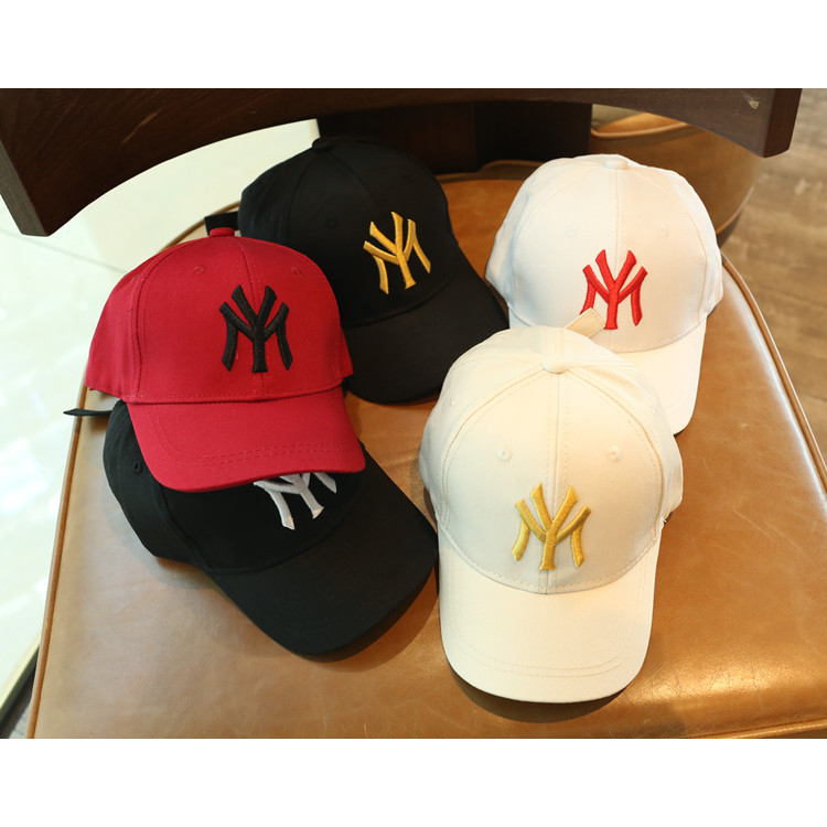 Mũ lưỡi trai nam nữ - Nón kết thêu logo NY thể thao kaki mền mịn thoáng mát thấm hút mồ hôi