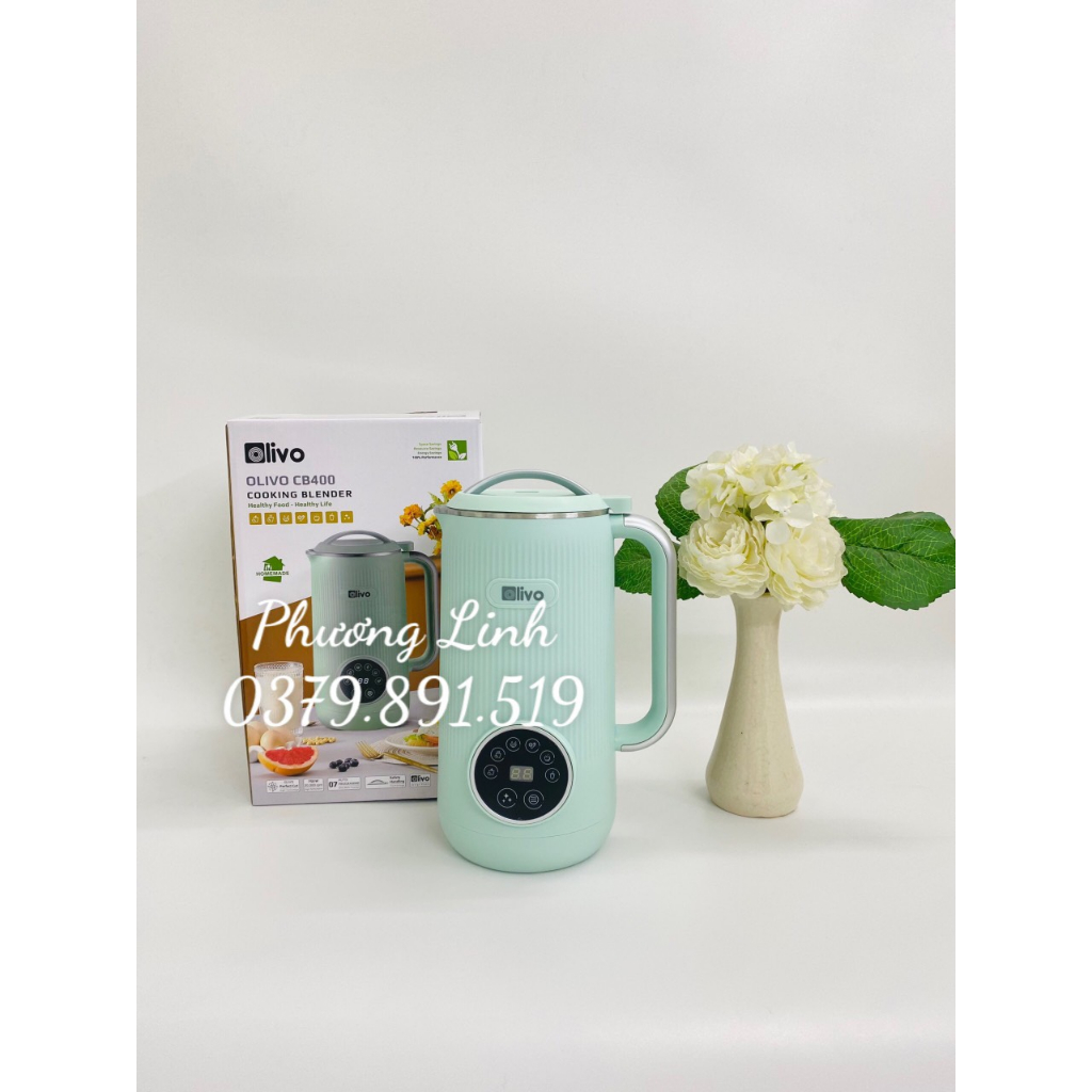 Máy Làm Sữa Hạt, Máy Xay Nấu Đa Năng OLIVO CB400 - Hàng chính hãng - Bảo hành 24 tháng