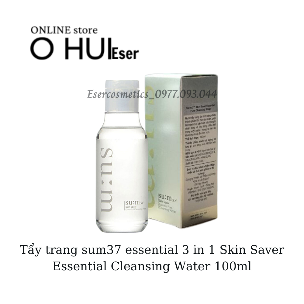 Tẩy trang sum37 essential 3 in 1 Skin Saver Essential Cleansing Water 100ml_Eser sample