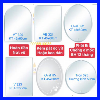 GƯƠNG SOI NHÀ TẮM KT 45*60 KÈM PAS ỐC VÍT HOẶC KEO DÁN GƯƠNG