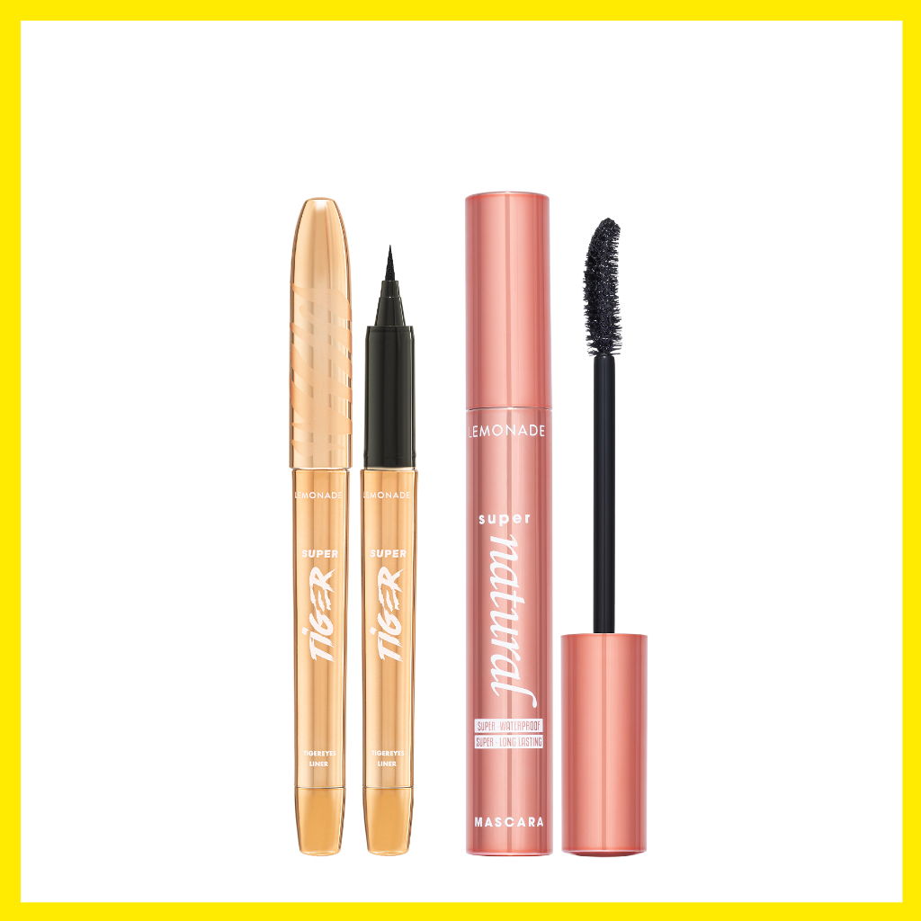 Combo Lemonade Bút kẻ mắt siêu mảnh Eyeliner Supertiger 1g & Chuốt mi Supernatural Mascara 7.5g