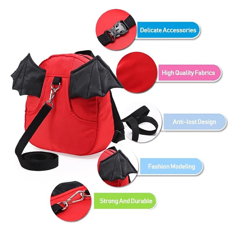Balo Pipimouse mini có cánh và đai + kèm dây dắt giữ bé (canh sale hãng)