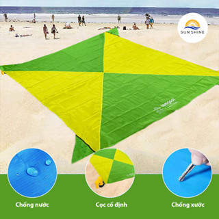 Thảm trải bãi biển tấm bạt lót lều picnic Lamgool chống thấm nước nhỏ gọn đa năng Thảm picnic bạt pinic