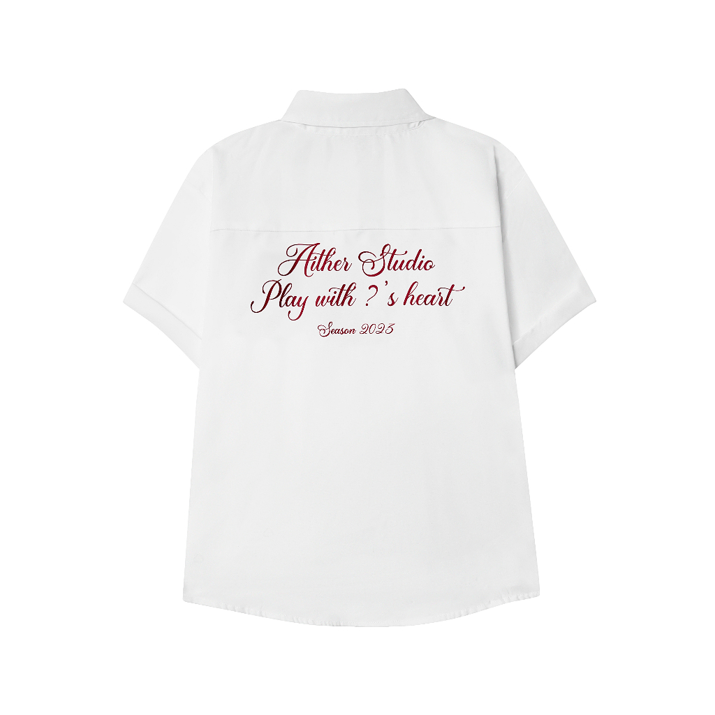 Aither Studio Áo Sơ mi PLAY HEART White/Blue