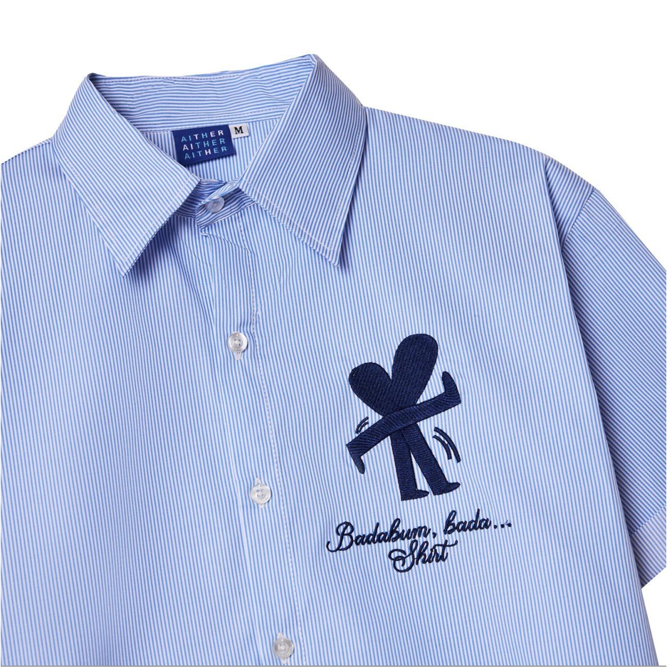 Aither Studio Áo Sơ mi PLAY HEART White/Blue