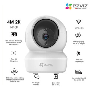 Camera quan sát ip wifi ezviz cs-h6c 2k 4mp và h6c 2mp - hàng chính hãng