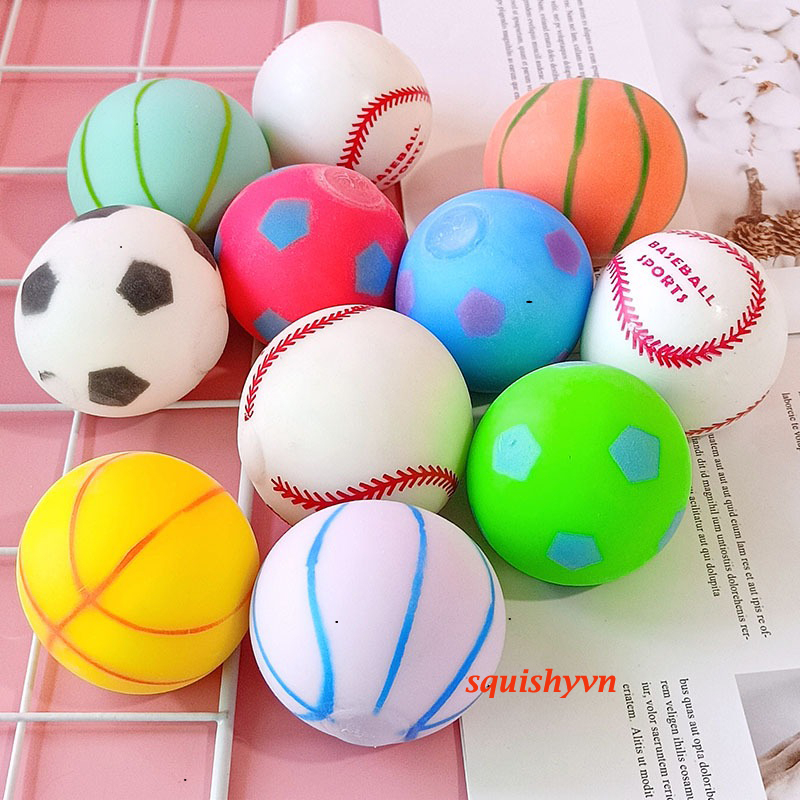 Bóng Nẩy Đàn Hồi Cao Su Bóng Đá Bóng Rổ Bóng Chuyềnn Cao Cấp Nhiều Mẫu Squishy cứng bóng chày bóng ném mềm dẻo