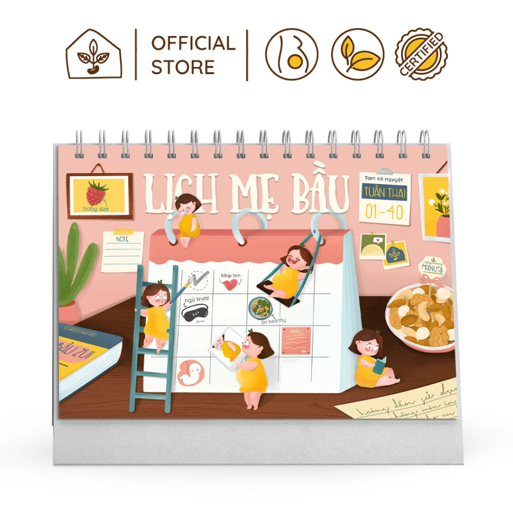 Lịch Để Bàn Thiết Kế Dành Riêng Cho Mẹ Bầu Giúp Ghi Lại Những Cột Mốc Quan Trọng | Nhà Đậu Healthy Food | 154