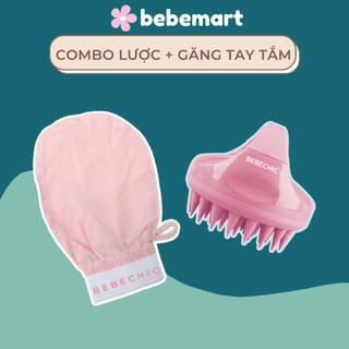  Combo Tắm Gội - Lược Gội Đầu Dưỡng Sinh Và Găng Tay Tẩy Da Chết BEBECHIC 