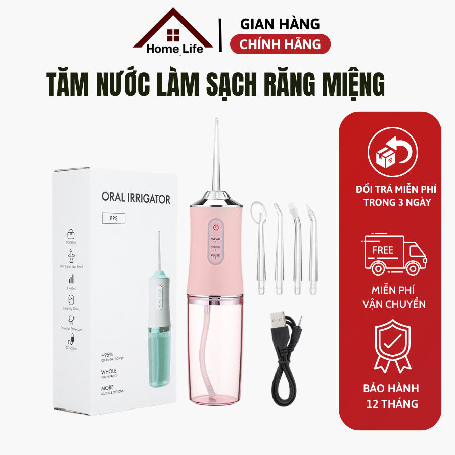 Máy Tăm Nước Cầm Tay Oral Irrigator Bản Quốc Tế Chuẩn Xuất Châu Âu