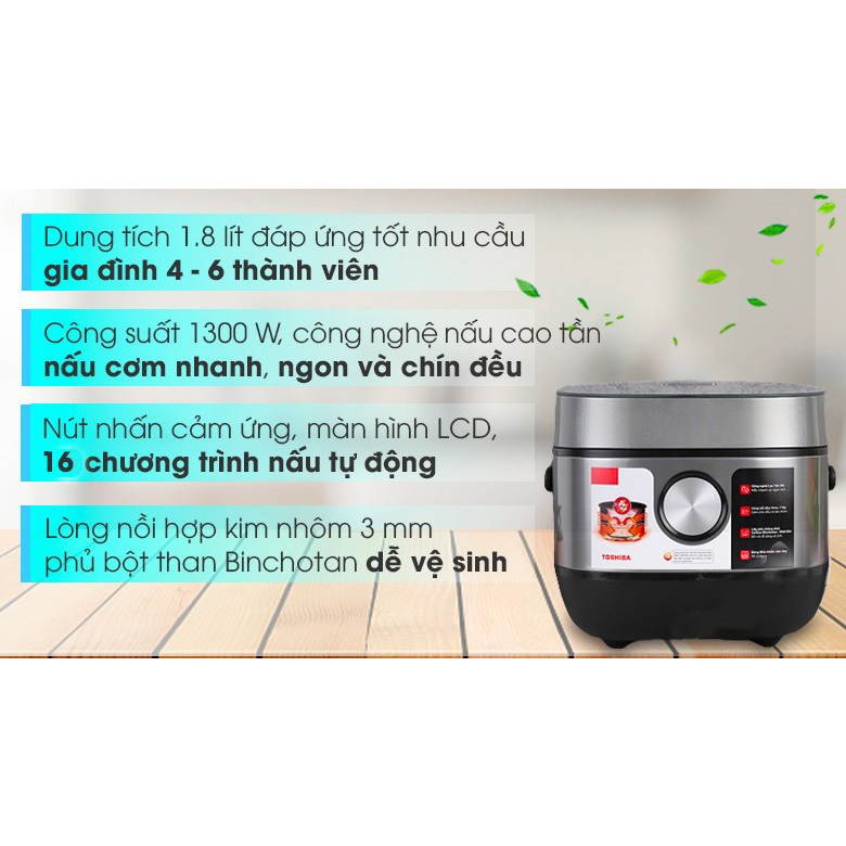 Nồi cơm cao tần Toshiba 1.8 lít RC-18IP1PV