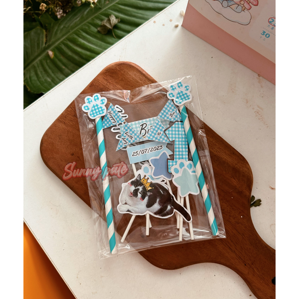 Bộ sticker trang trí bánh sinh nhật cho thú cưng