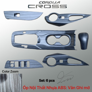 Ốp nội thất xe cross carbon + vân đá ghi phụ kiện trang trí toyota corola 2019 2020 2021 2022 2023