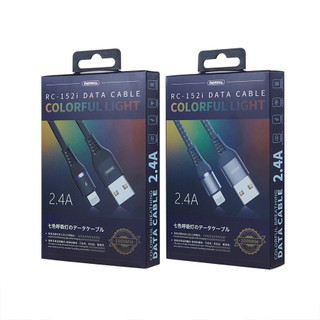 Cáp sạc cho IP Remax RC-152i sạc 2.4A và truyền dữ liệu 480MB/s có đèn tiện lợi -Chính hãng - ICYBERNET
